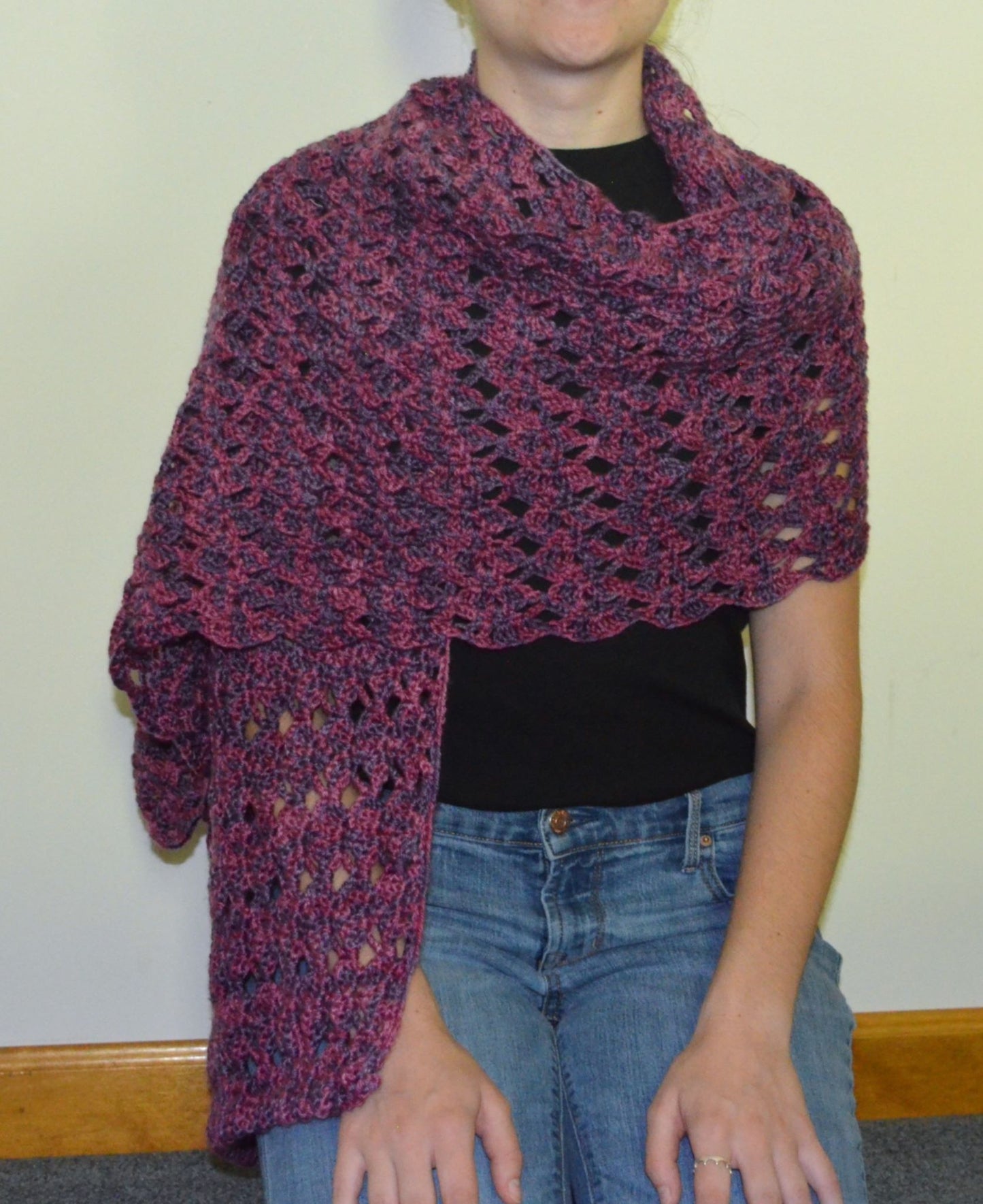 Shawl - Purple Scallop