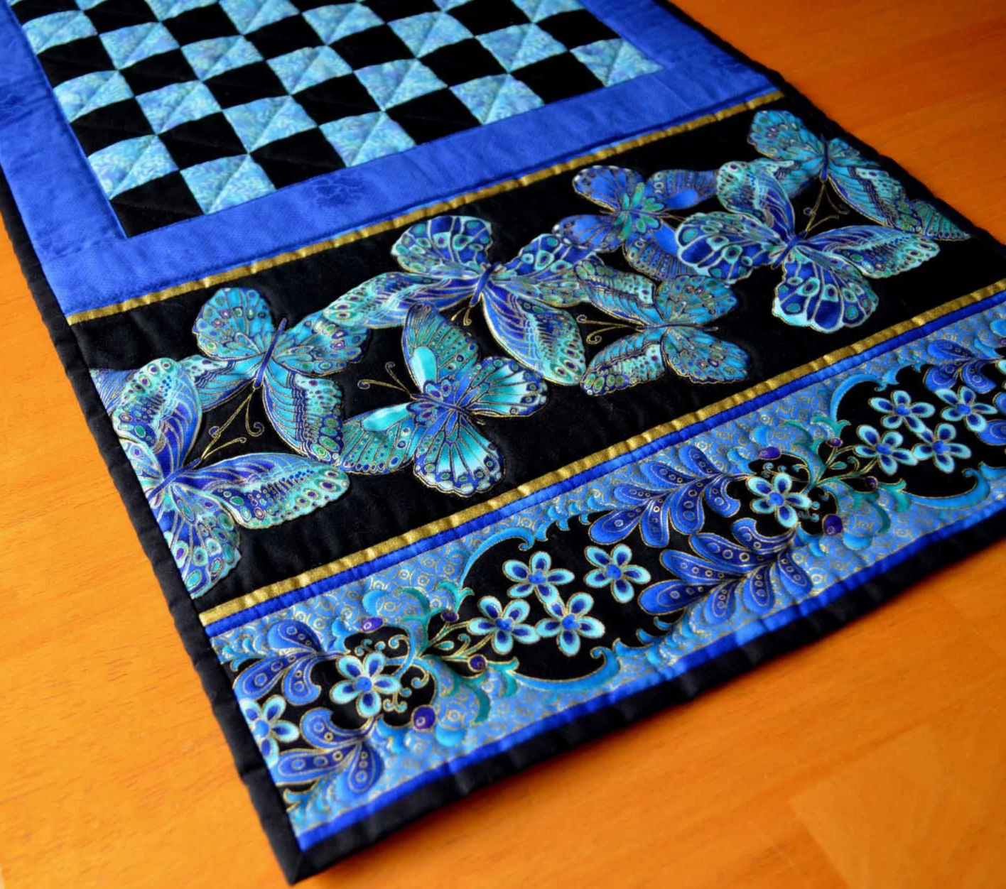 Table Runner - Butterflies and Checkerboards
