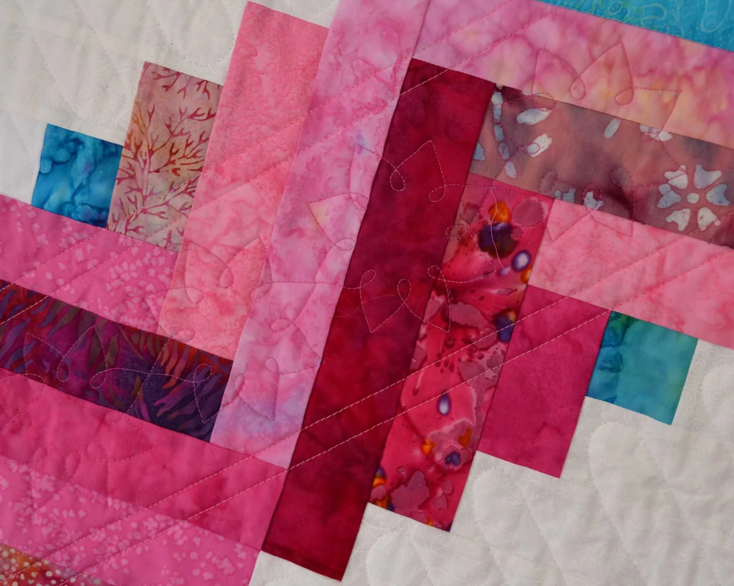 Baby Quilt - Pink Log Cabin