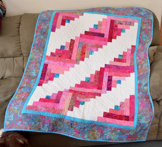 Baby Quilt - Pink Log Cabin