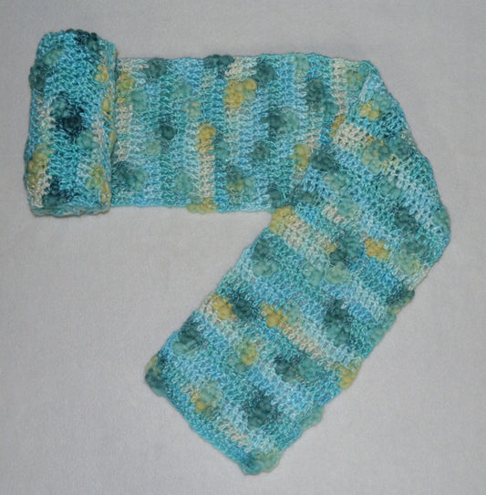 Scarf - Teal Fluff Dots